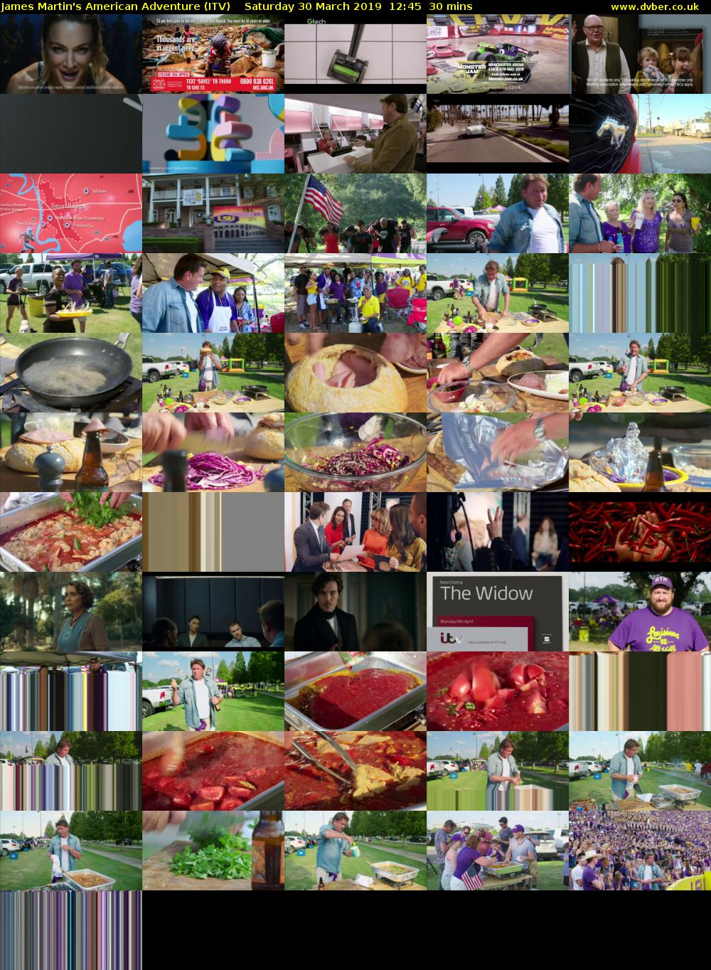 James Martin's American Adventure (ITV) Saturday 30 March 2019 12:45 - 13:15