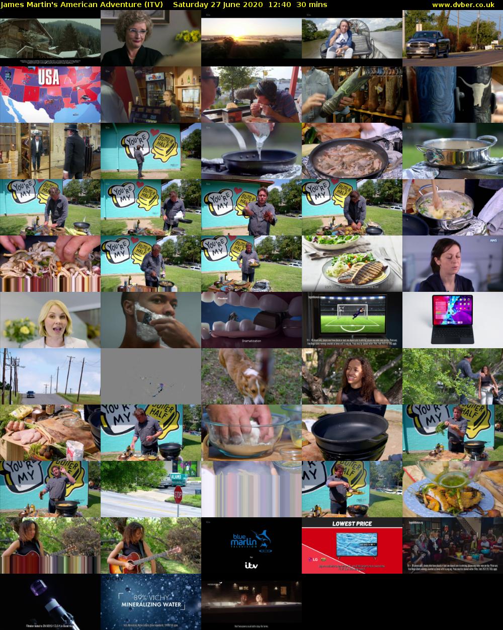 James Martin's American Adventure (ITV) Saturday 27 June 2020 12:40 - 13:10