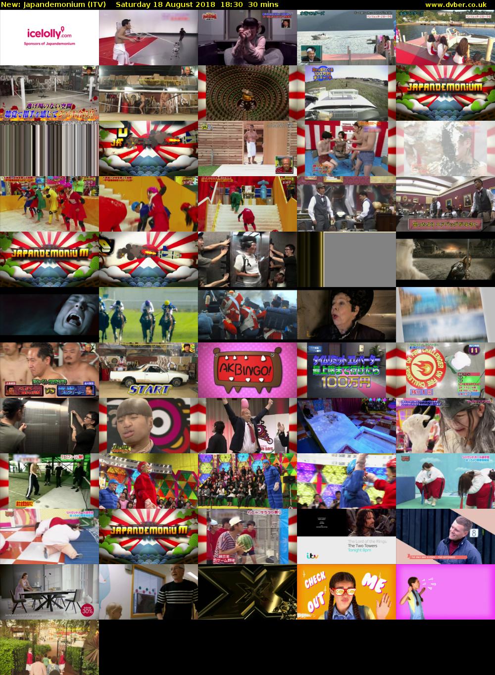 Japandemonium (ITV) Saturday 18 August 2018 18:30 - 19:00