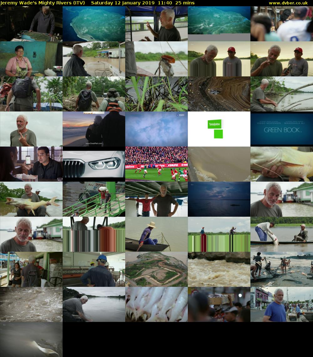 Jeremy Wade's Mighty Rivers (ITV) Saturday 12 January 2019 11:40 - 12:05