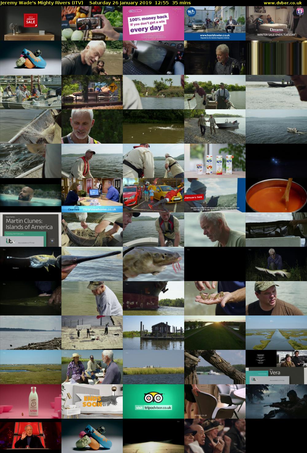 Jeremy Wade's Mighty Rivers (ITV) Saturday 26 January 2019 12:55 - 13:30