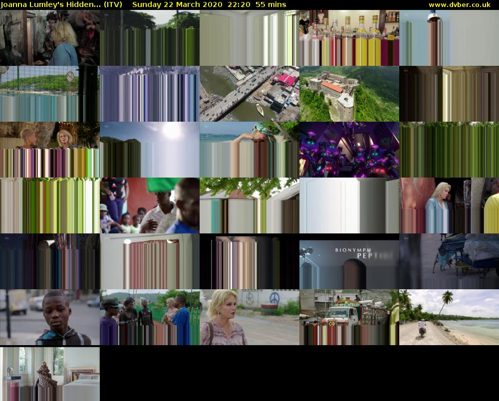 Joanna Lumley's Hidden... (ITV) Sunday 22 March 2020 22:20 - 23:15