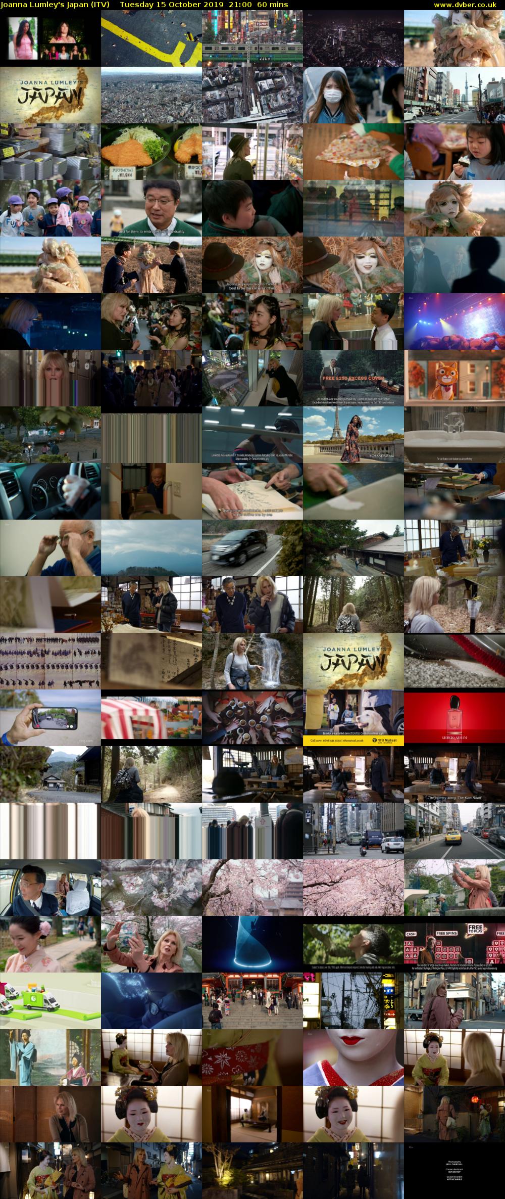 Joanna Lumley's Japan (ITV) Tuesday 15 October 2019 21:00 - 22:00