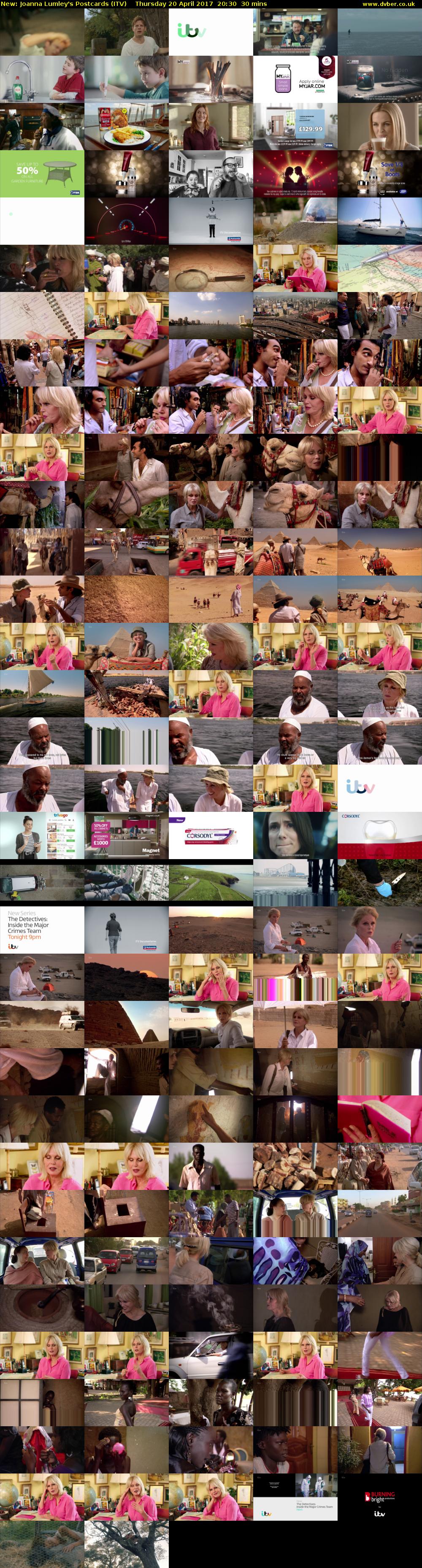 Joanna Lumley's Postcards (ITV) Thursday 20 April 2017 20:30 - 21:00