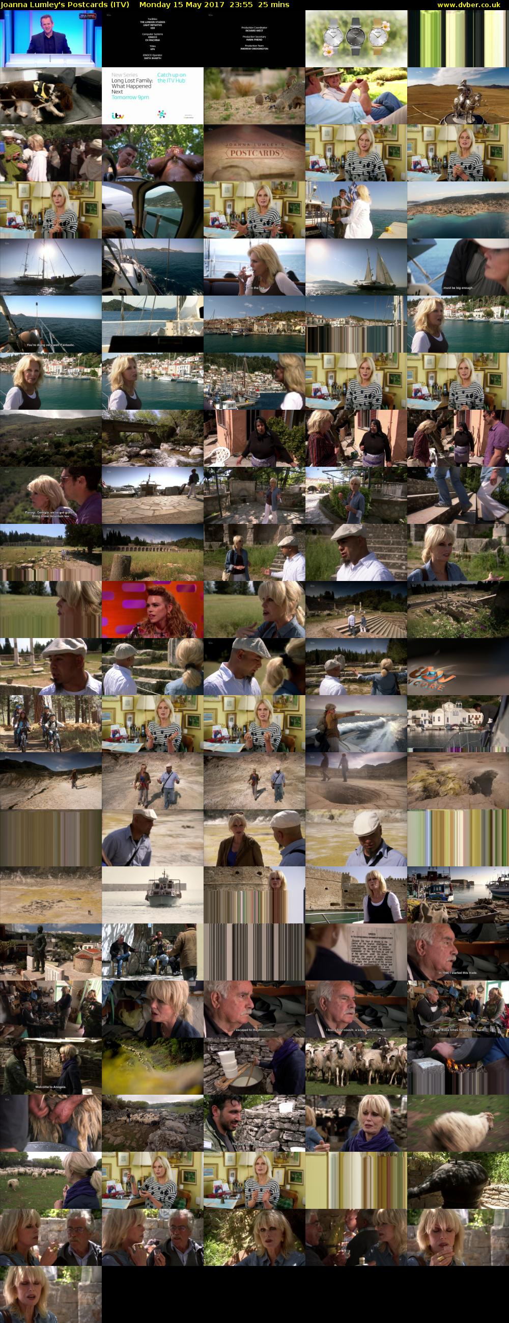 Joanna Lumley's Postcards (ITV) Monday 15 May 2017 23:55 - 00:20