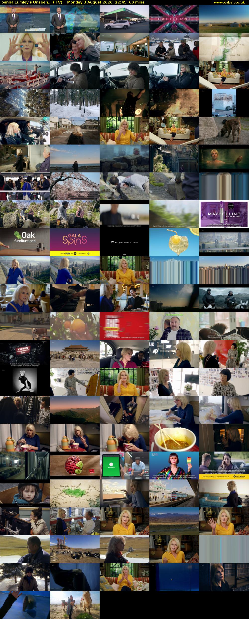 Joanna Lumley's Unseen... (ITV) Monday 3 August 2020 22:45 - 23:45
