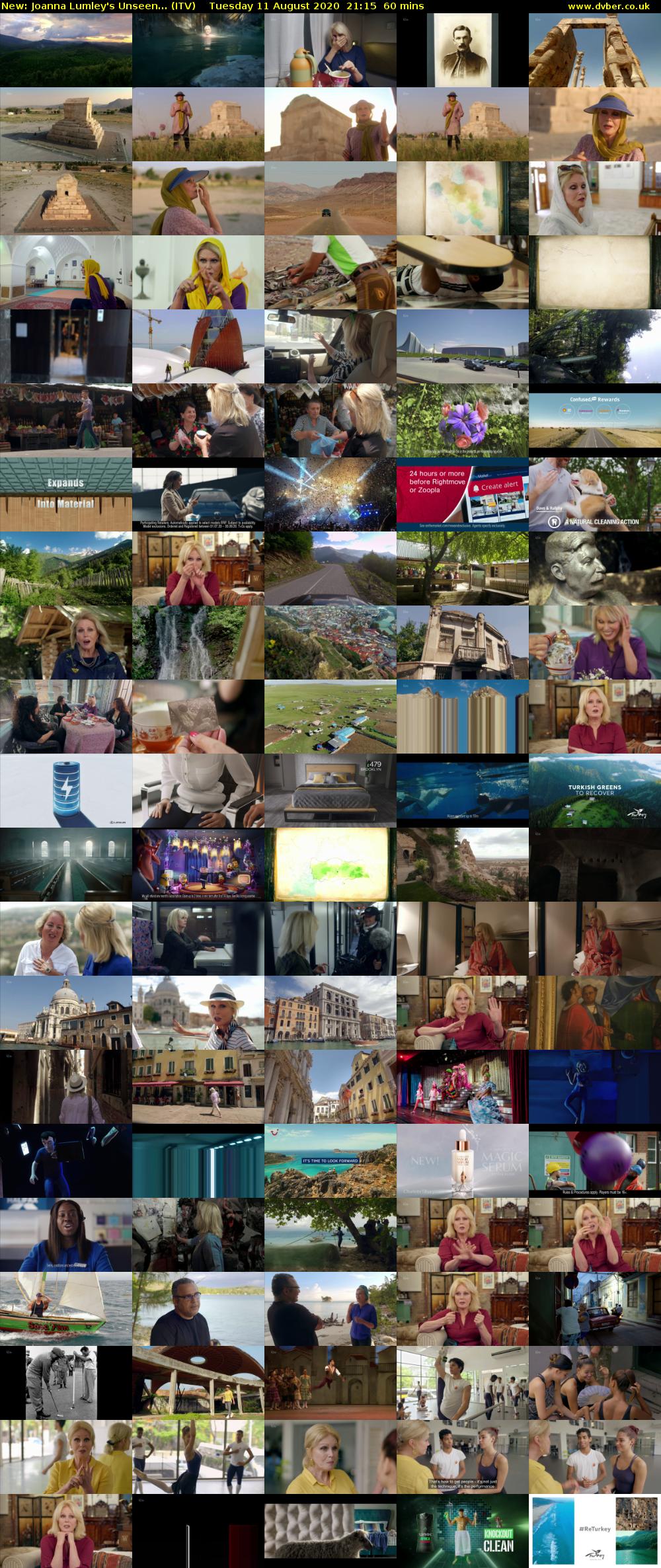 Joanna Lumley's Unseen... (ITV) Tuesday 11 August 2020 21:15 - 22:15
