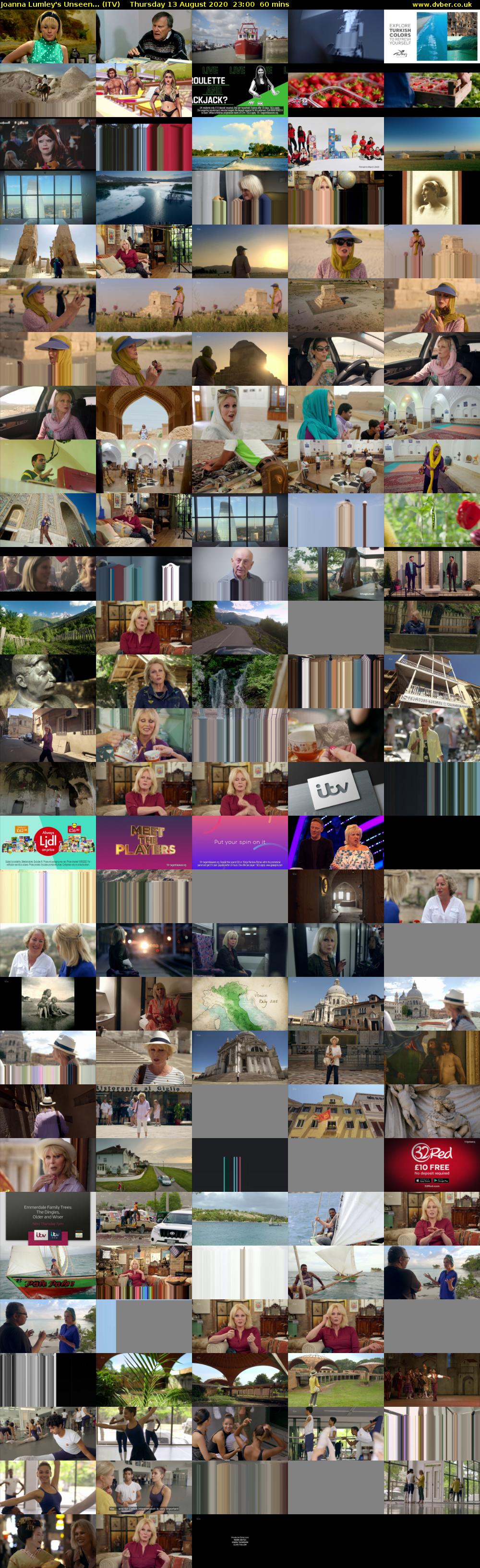 Joanna Lumley's Unseen... (ITV) Thursday 13 August 2020 23:00 - 00:00