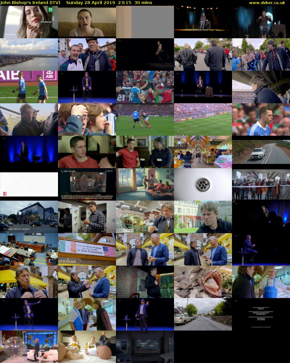 John Bishop's Ireland (ITV) Sunday 28 April 2019 23:15 - 23:45