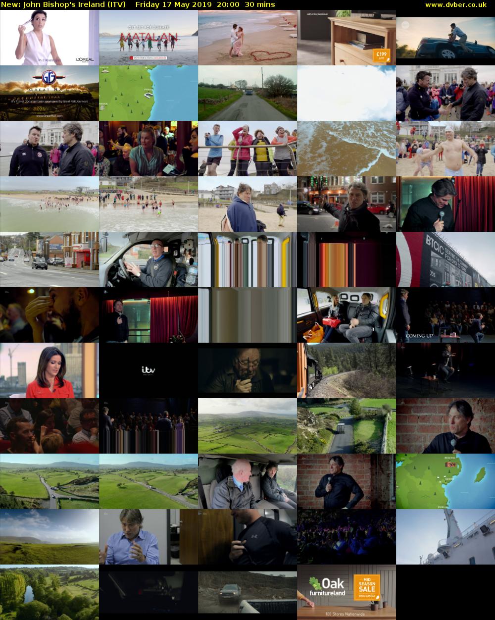 John Bishop's Ireland (ITV) Friday 17 May 2019 20:00 - 20:30