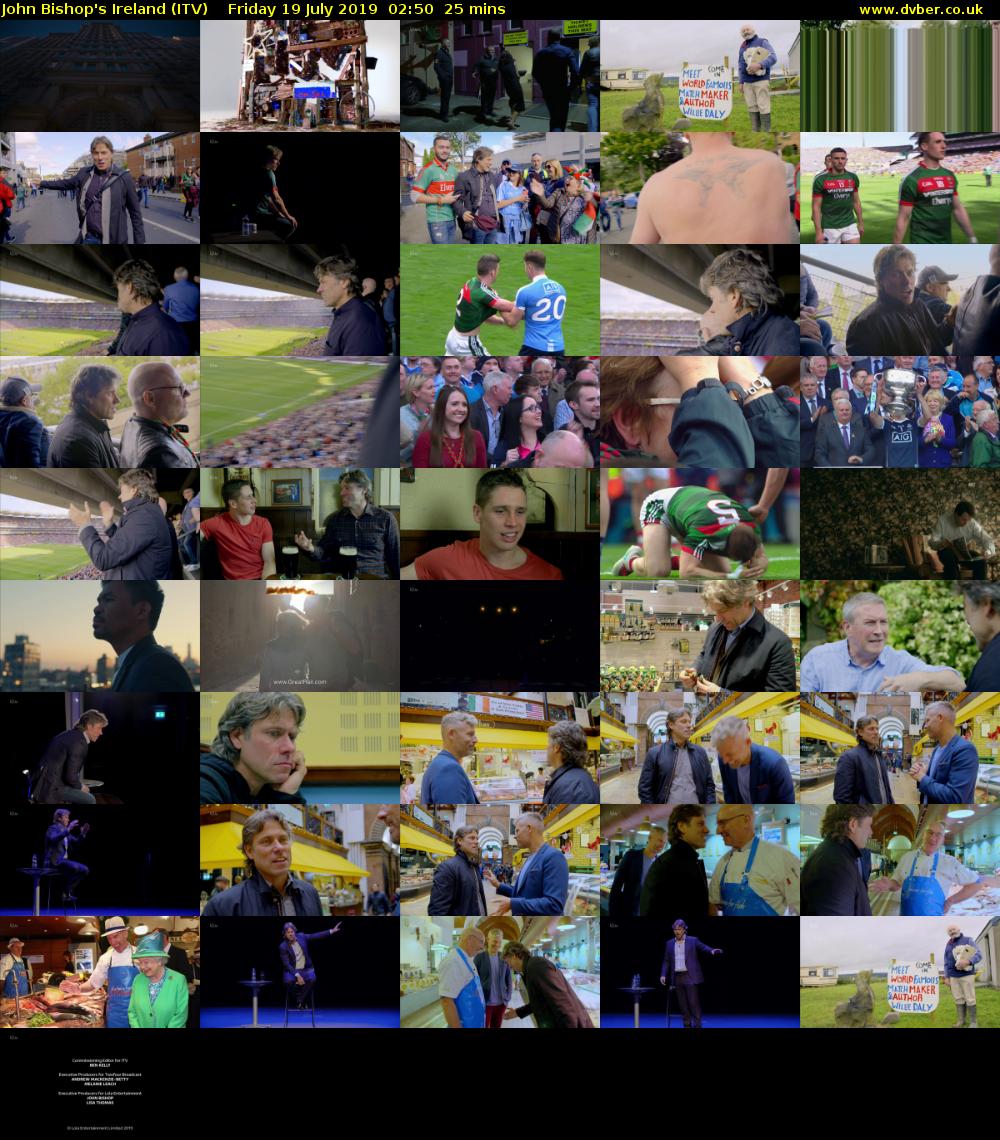 John Bishop's Ireland (ITV) Friday 19 July 2019 02:50 - 03:15