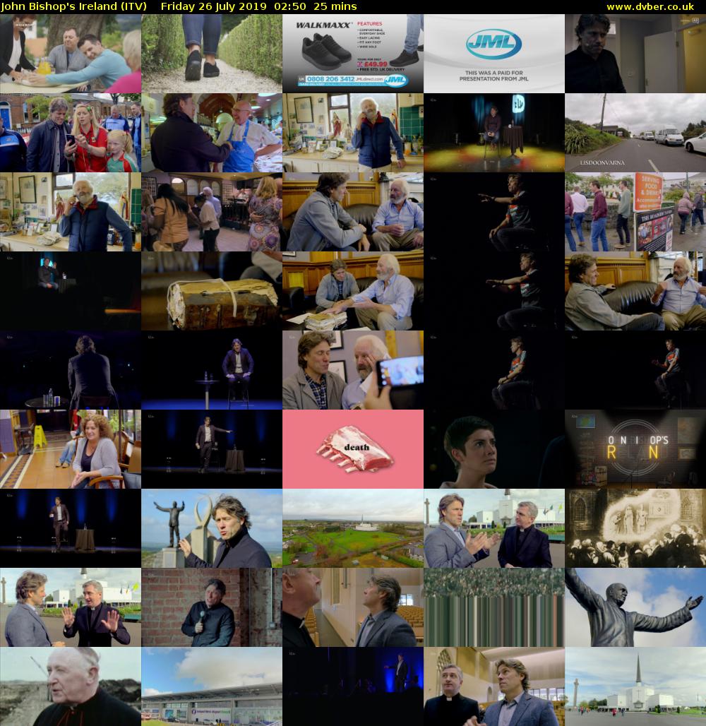 John Bishop's Ireland (ITV) Friday 26 July 2019 02:50 - 03:15