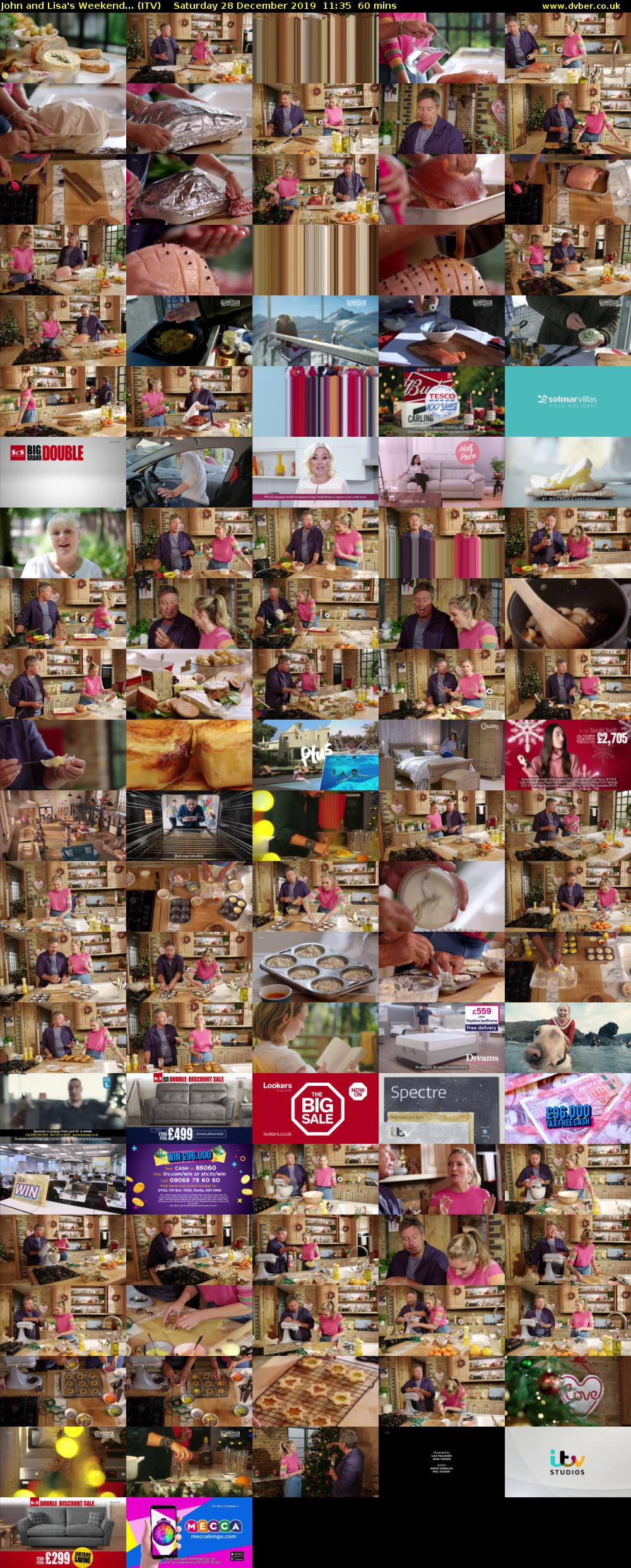 John and Lisa's Weekend... (ITV) Saturday 28 December 2019 11:35 - 12:35