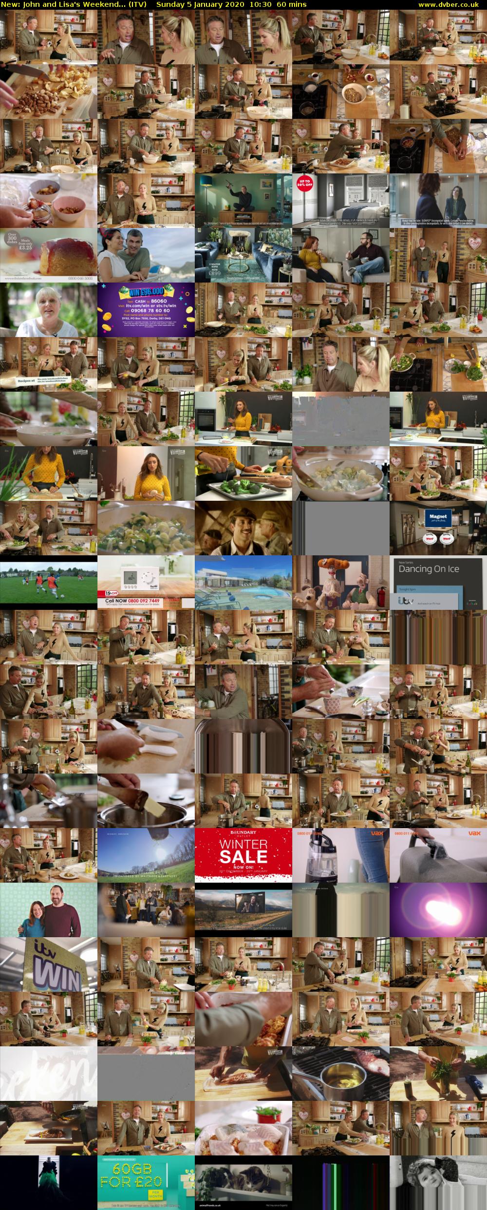 John and Lisa's Weekend... (ITV) Sunday 5 January 2020 10:30 - 11:30