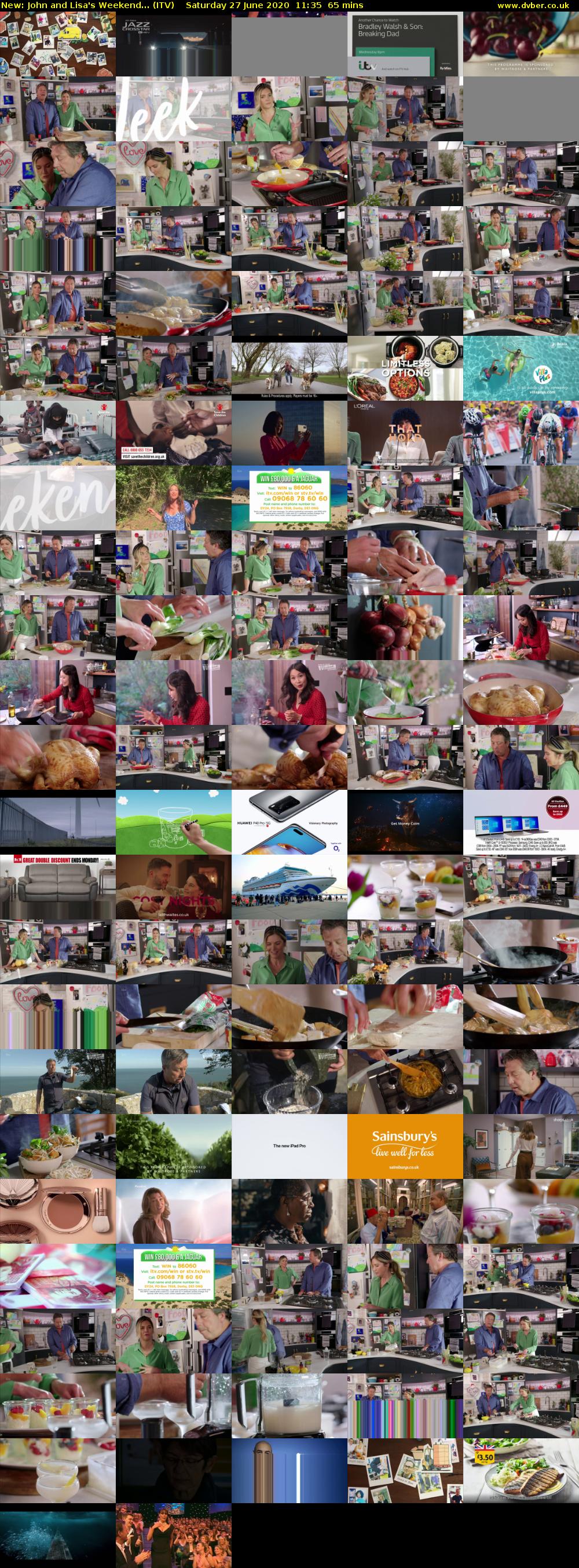 John and Lisa's Weekend... (ITV) Saturday 27 June 2020 11:35 - 12:40
