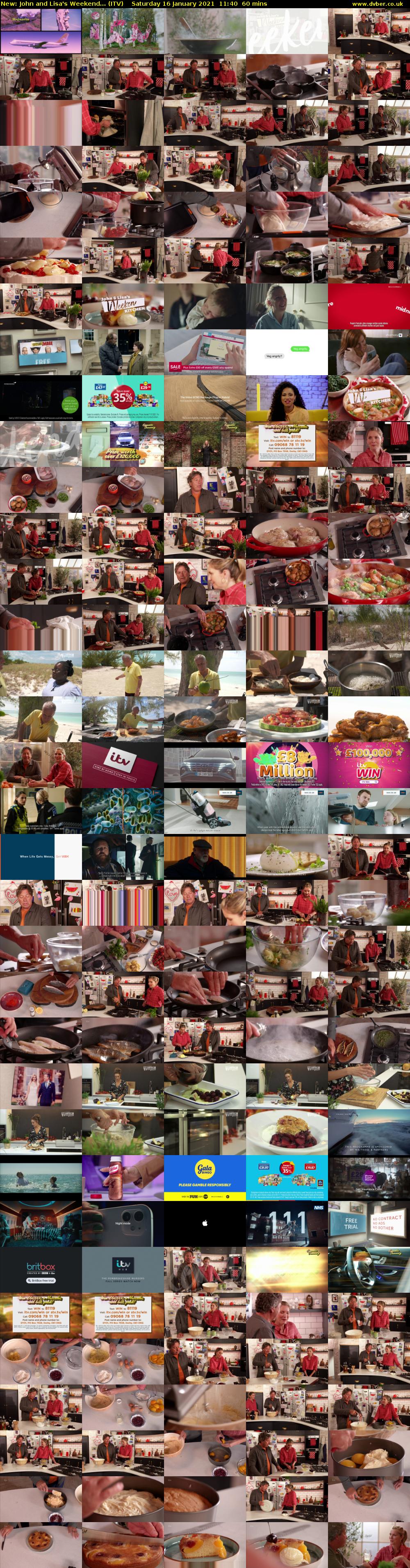 John and Lisa's Weekend... (ITV) Saturday 16 January 2021 11:40 - 12:40