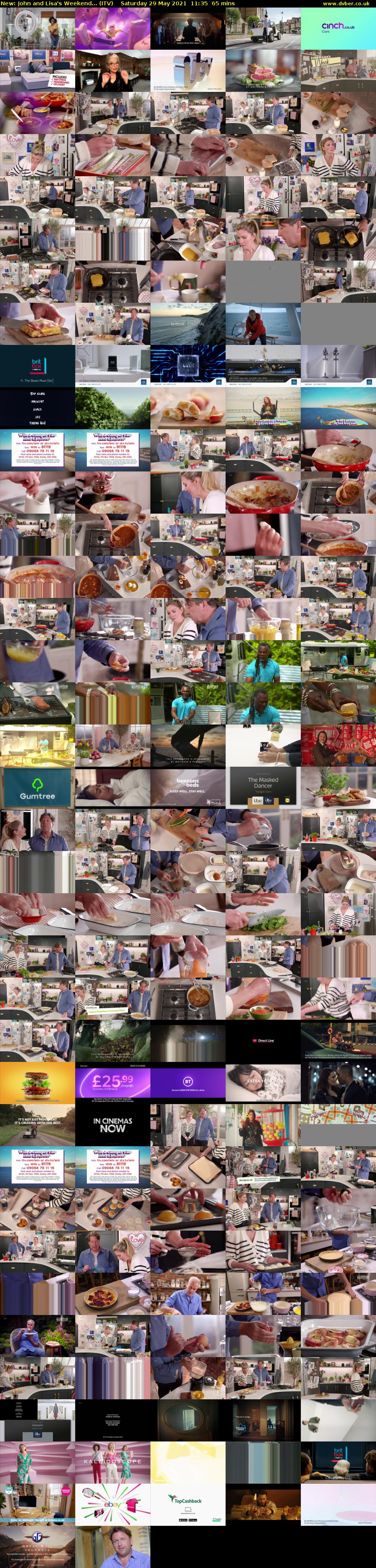 John and Lisa's Weekend... (ITV) Saturday 29 May 2021 11:35 - 12:40