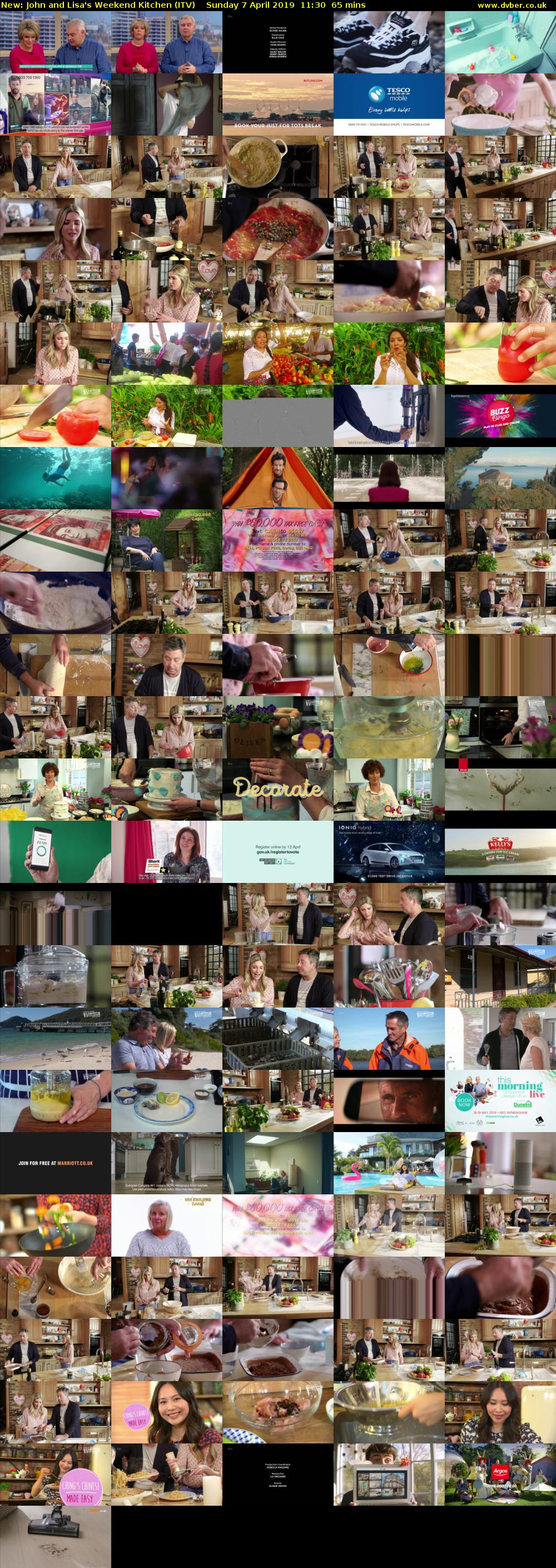 John and Lisa's Weekend Kitchen (ITV) Sunday 7 April 2019 11:30 - 12:35