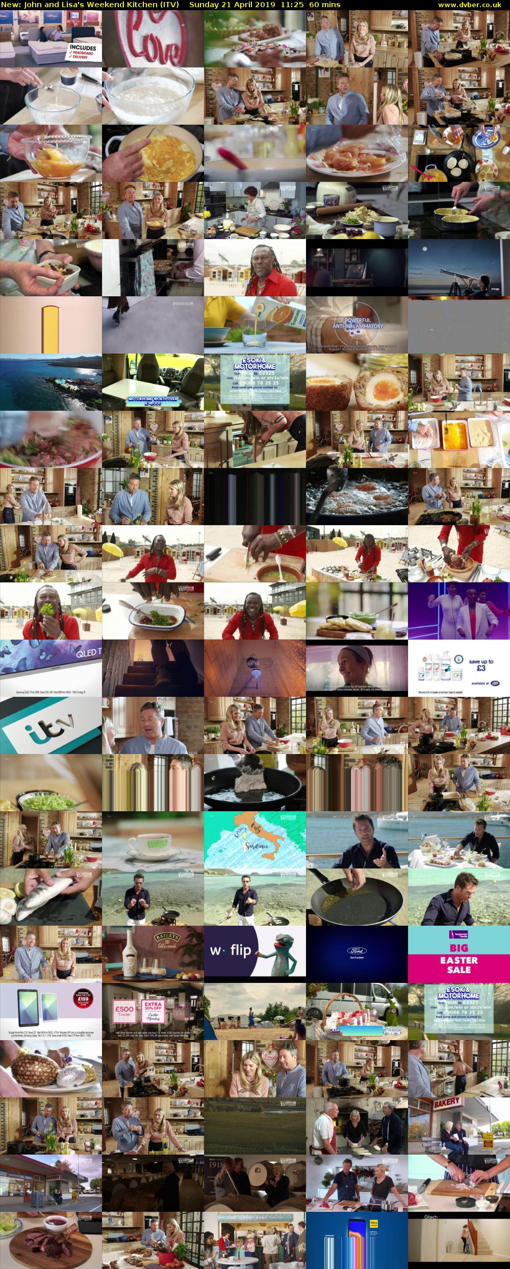 John and Lisa's Weekend Kitchen (ITV) Sunday 21 April 2019 11:25 - 12:25