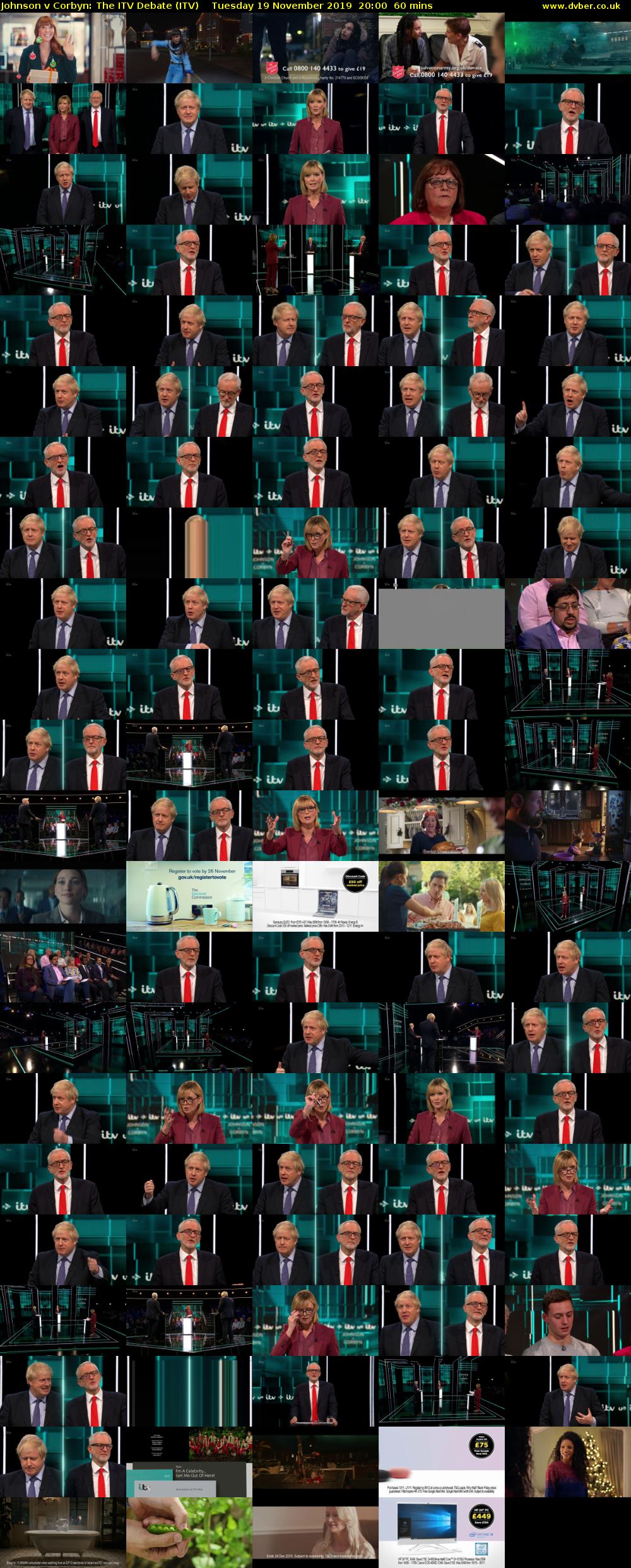 Johnson v Corbyn: The ITV Debate (ITV) Tuesday 19 November 2019 20:00 - 21:00