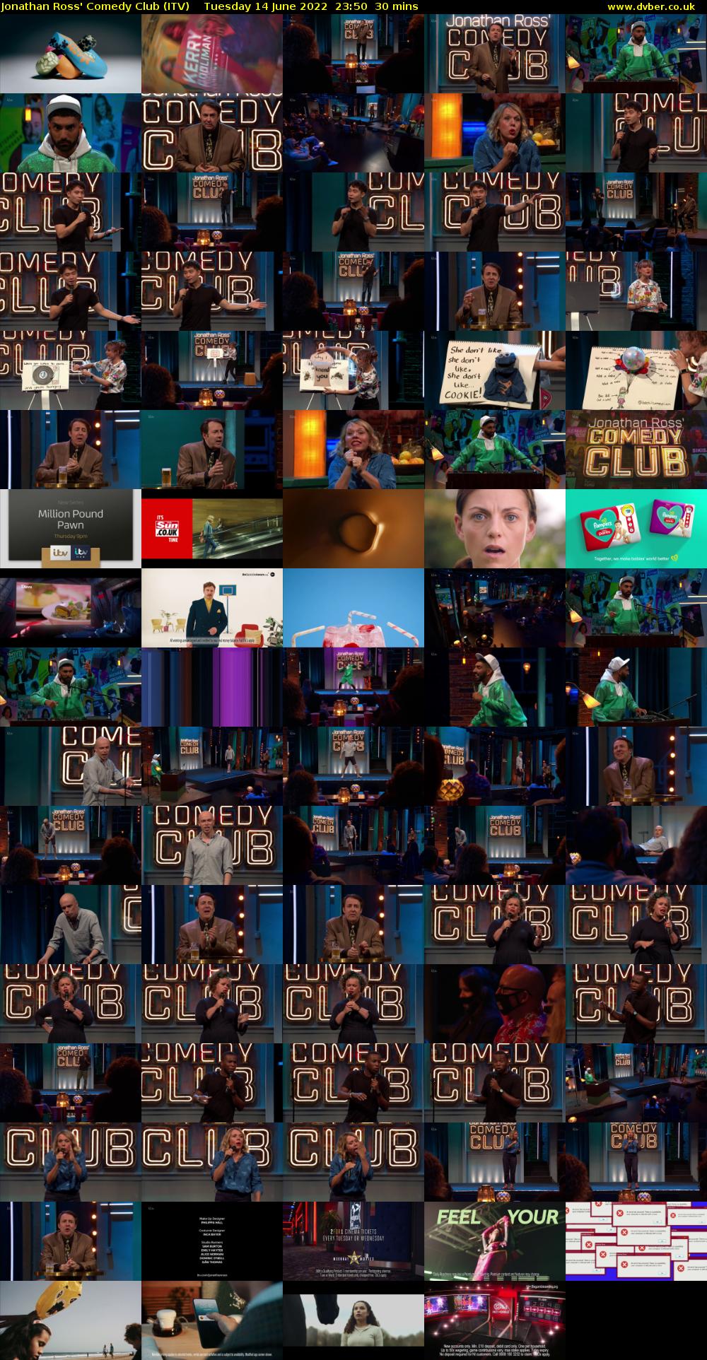 Jonathan Ross' Comedy Club (ITV) Tuesday 14 June 2022 23:50 - 00:20