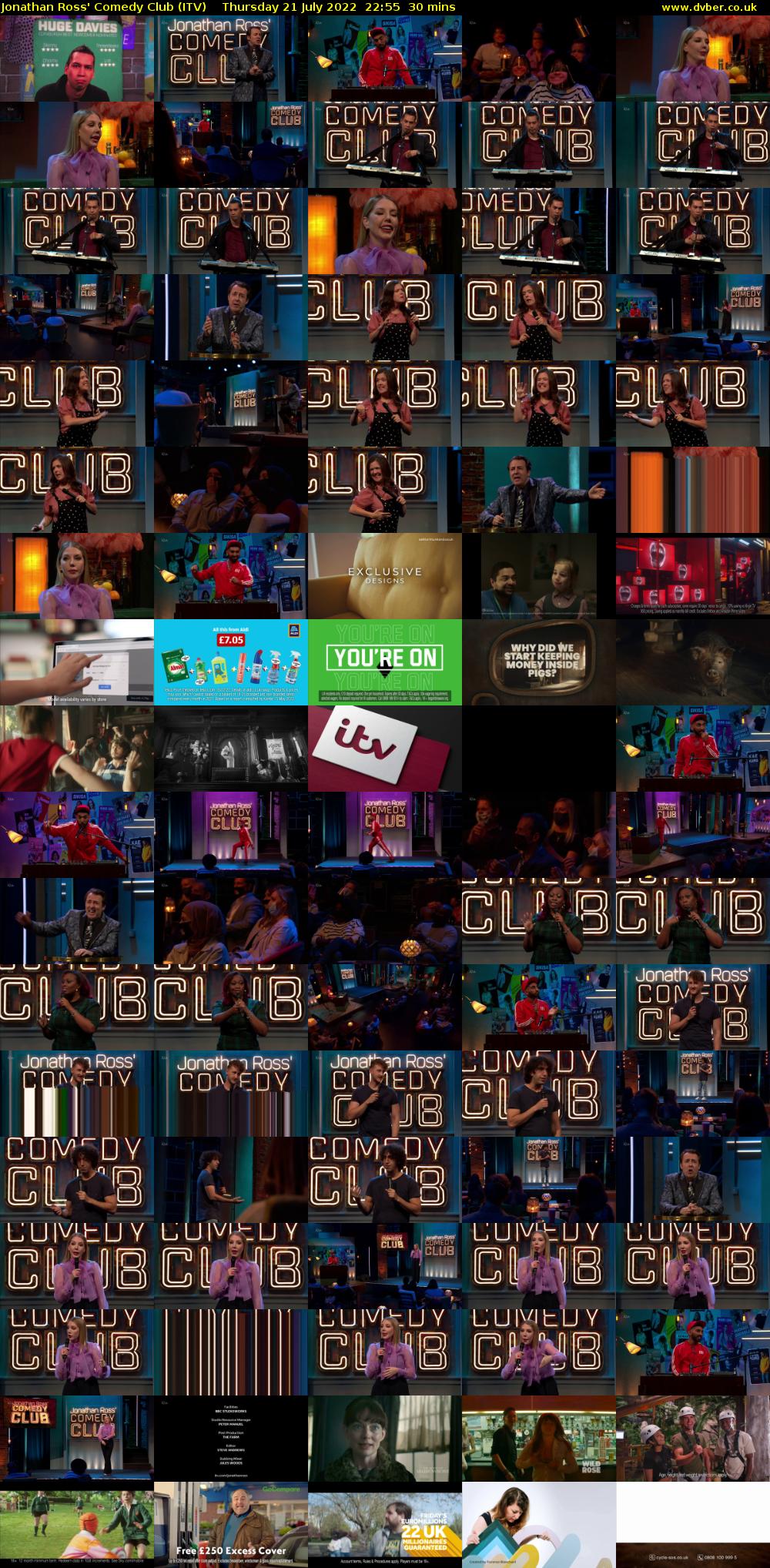 Jonathan Ross' Comedy Club (ITV) Thursday 21 July 2022 22:55 - 23:25