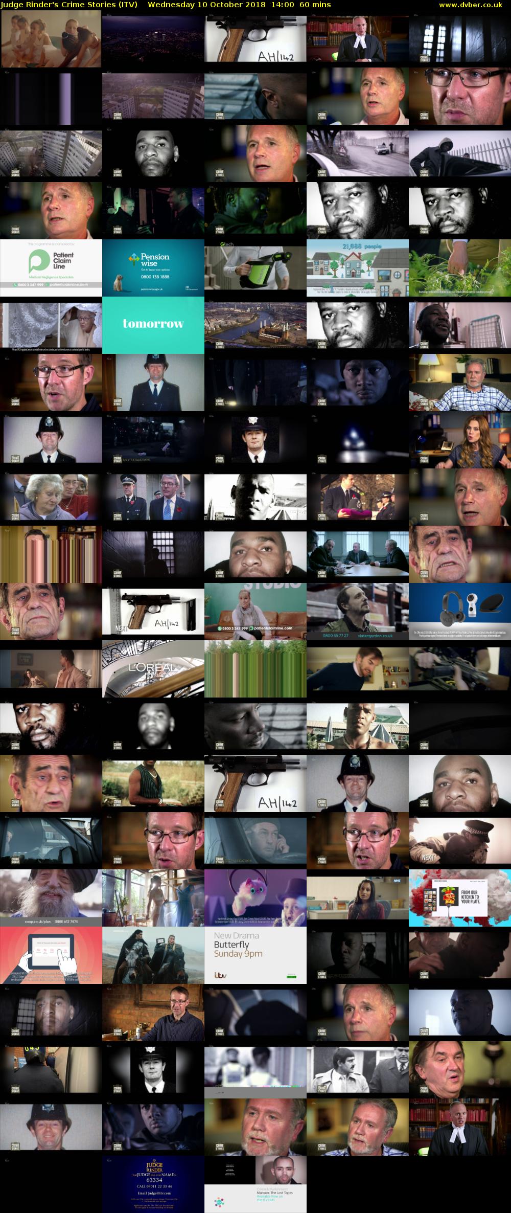 Judge Rinder's Crime Stories (ITV) Wednesday 10 October 2018 14:00 - 15:00