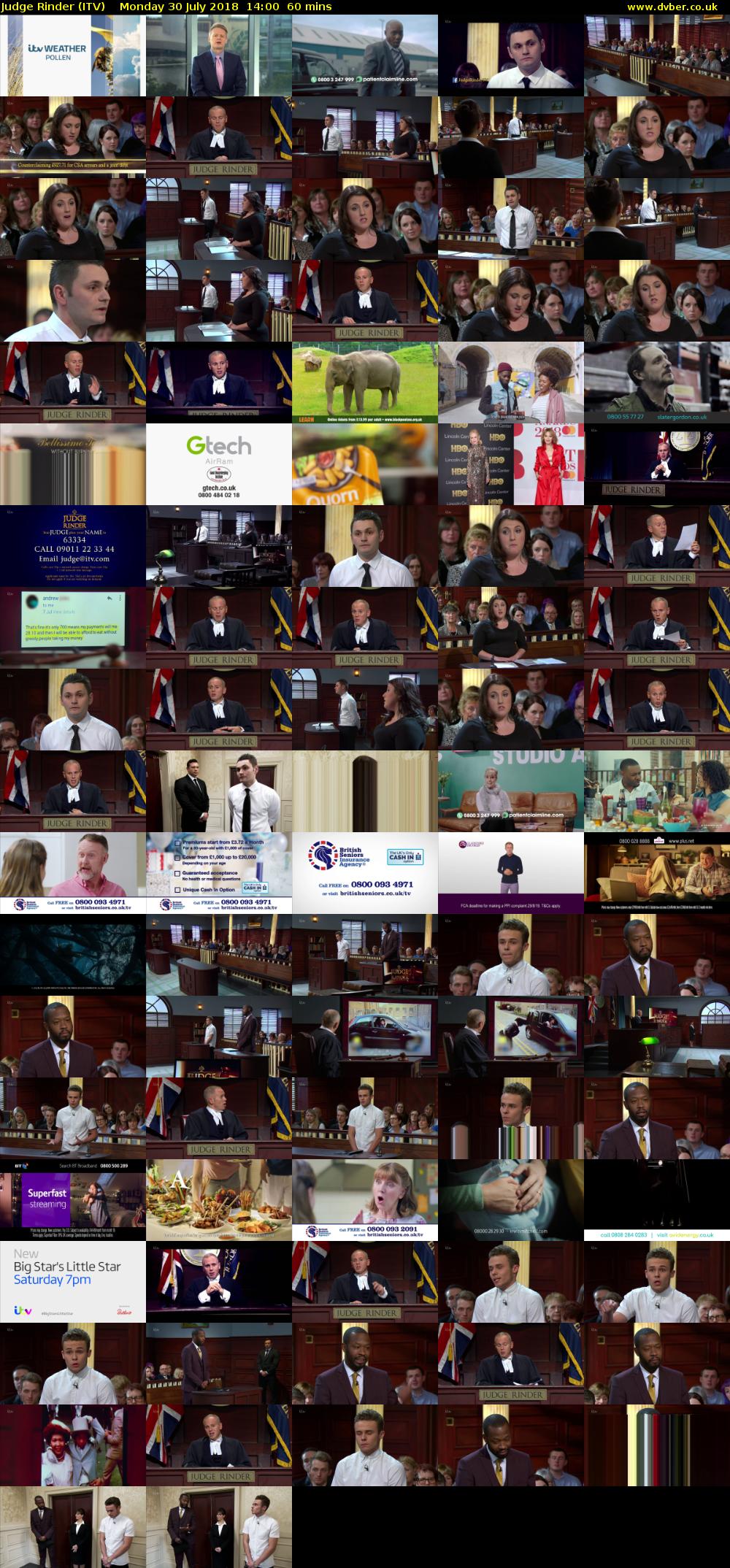 Judge Rinder (ITV) Monday 30 July 2018 14:00 - 15:00