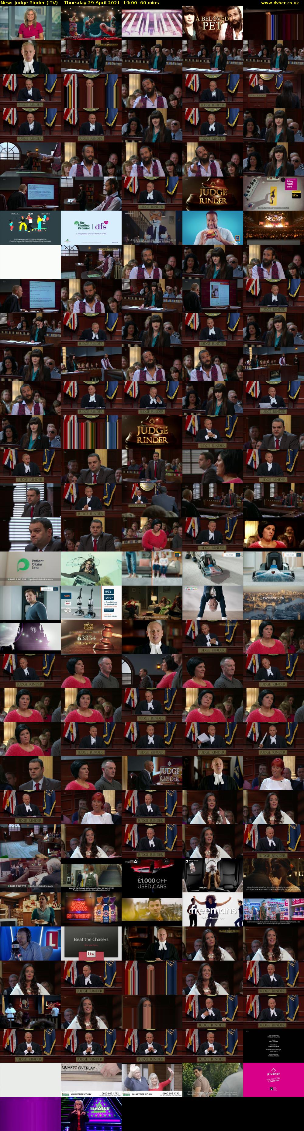 Judge Rinder (ITV) Thursday 29 April 2021 14:00 - 15:00