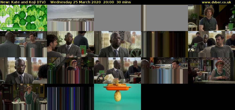 Kate and Koji (ITV) Wednesday 25 March 2020 20:00 - 20:30