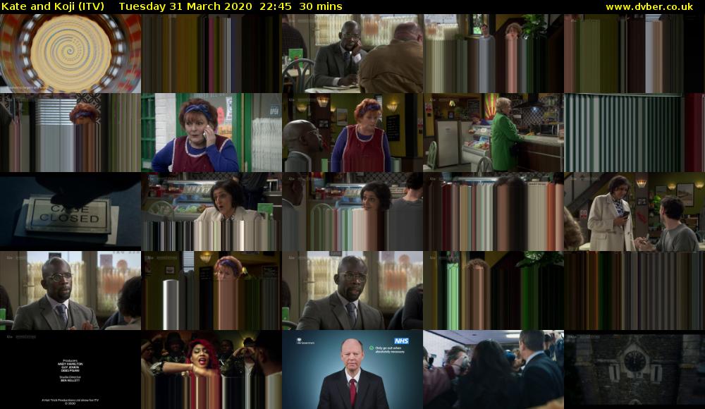 Kate and Koji (ITV) Tuesday 31 March 2020 22:45 - 23:15