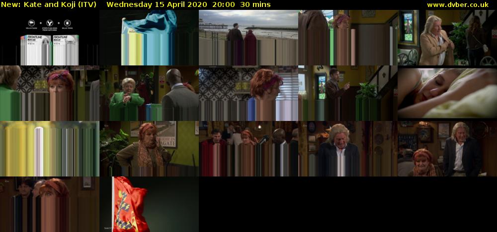 Kate and Koji (ITV) Wednesday 15 April 2020 20:00 - 20:30