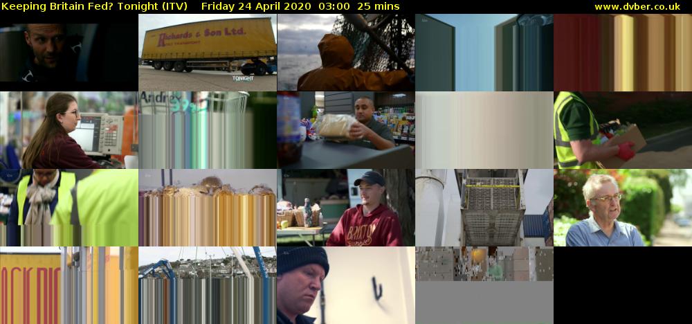 Keeping Britain Fed? Tonight (ITV) Friday 24 April 2020 03:00 - 03:25