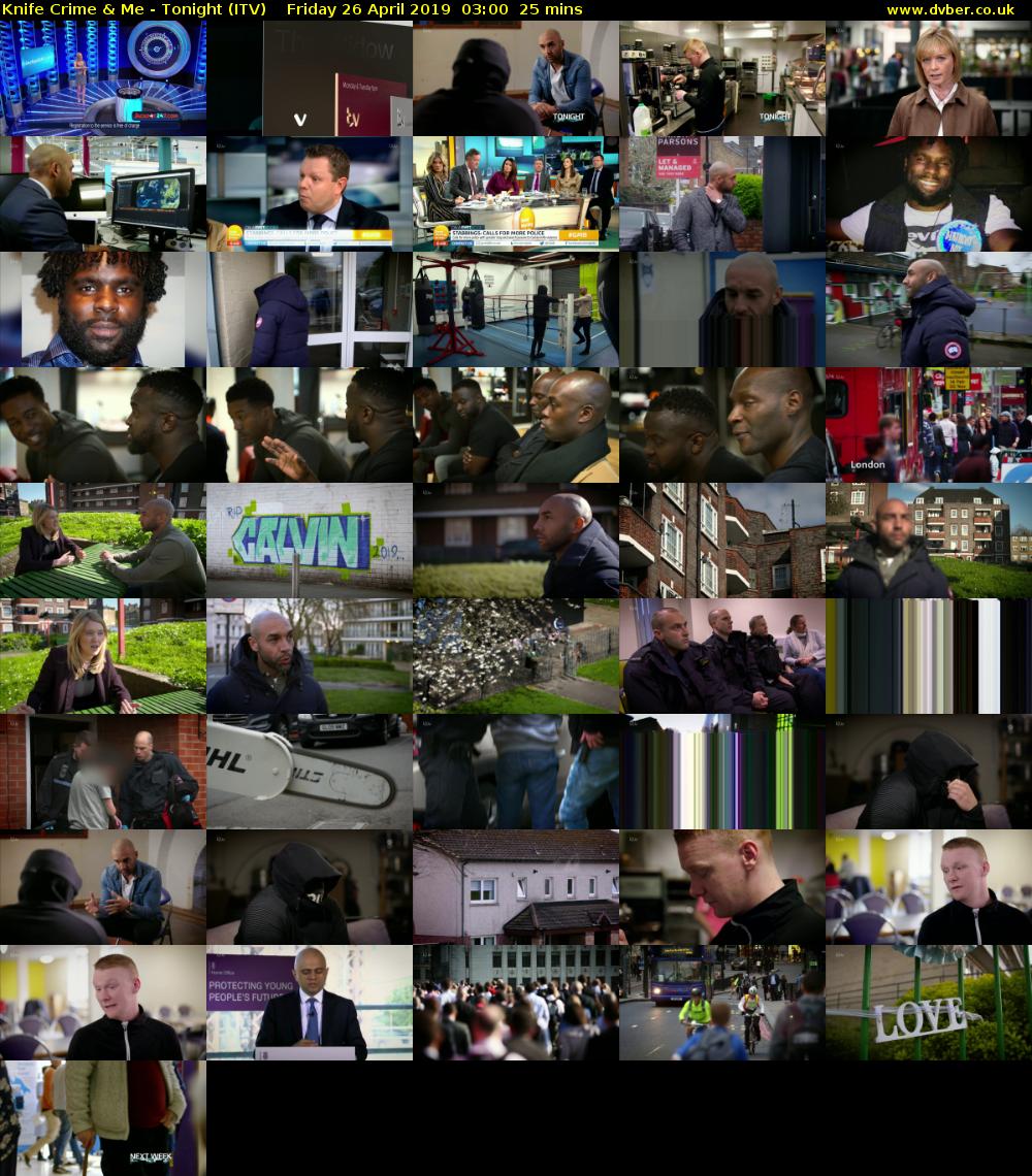 Knife Crime & Me - Tonight (ITV) Friday 26 April 2019 03:00 - 03:25