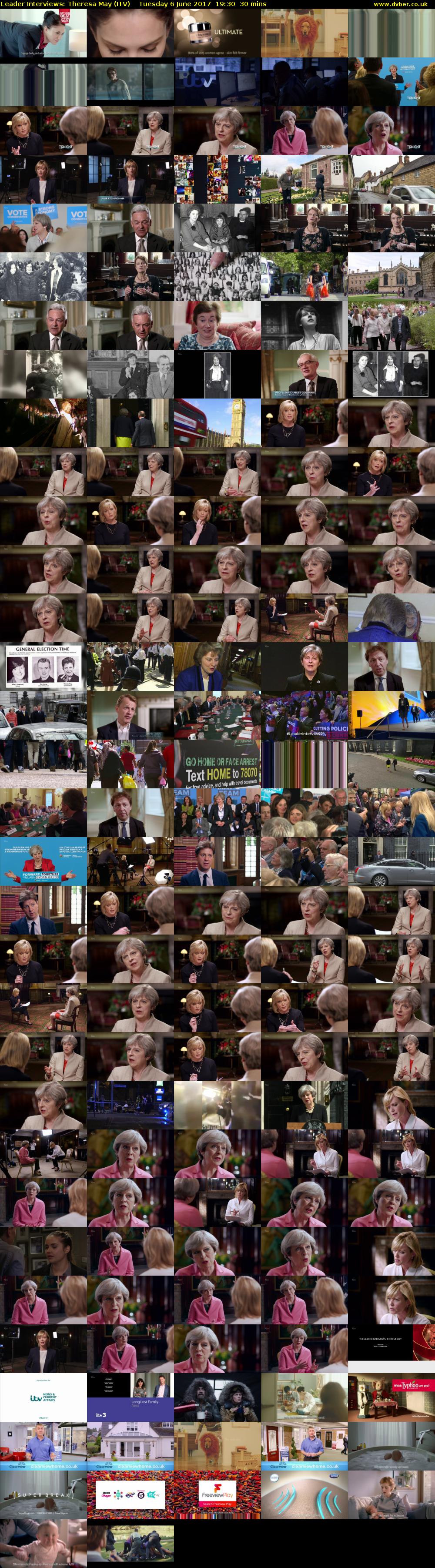 Leader Interviews: Theresa May (ITV) Tuesday 6 June 2017 19:30 - 20:00