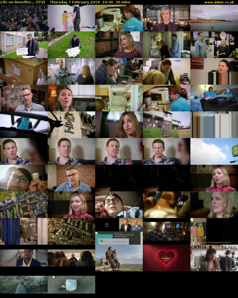 Life on Benefits:... (ITV) Thursday 7 February 2019 19:30 - 20:00