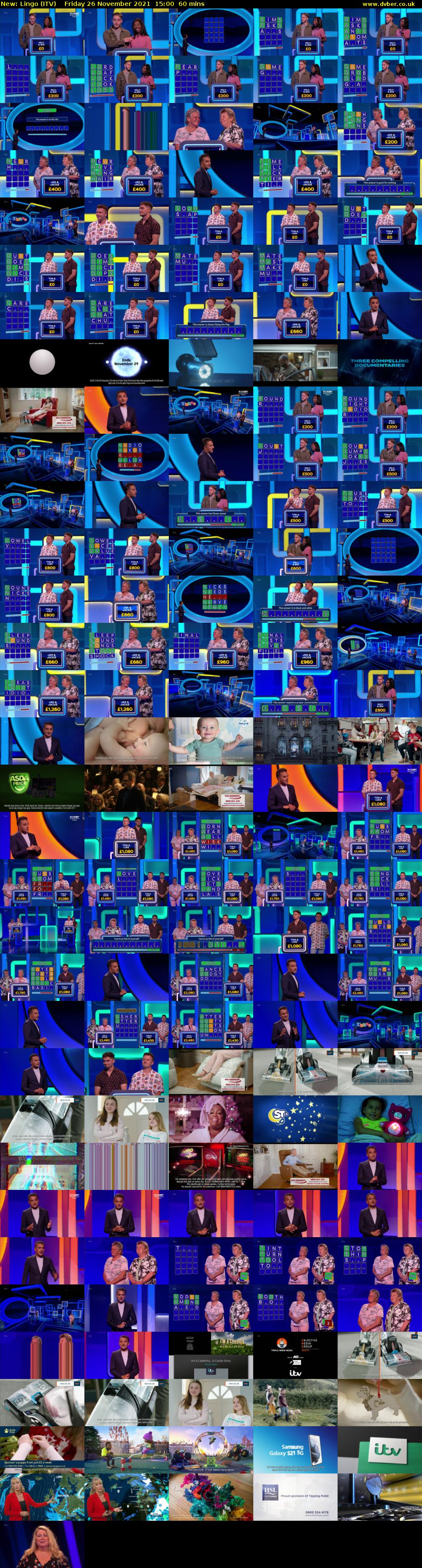 Lingo (ITV) Friday 26 November 2021 15:00 - 16:00
