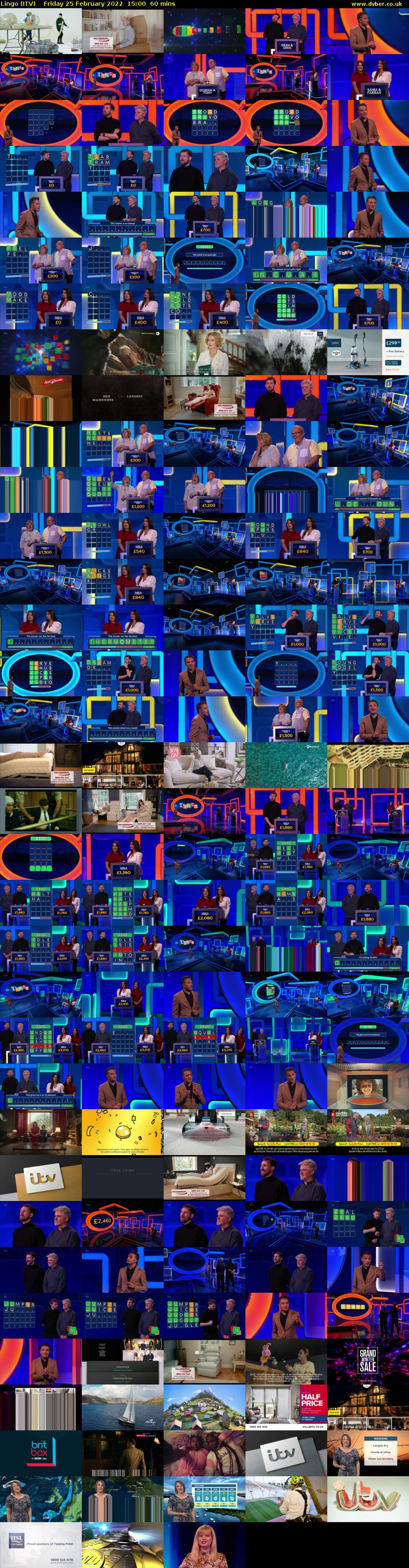 Lingo (ITV) Friday 25 February 2022 15:00 - 16:00