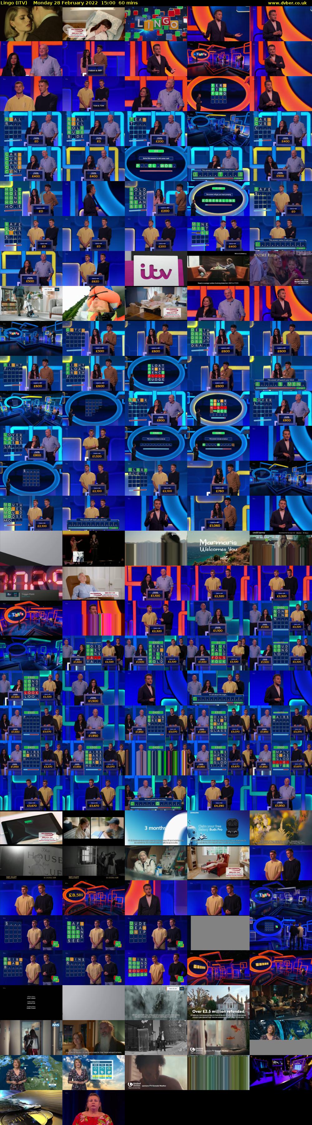 Lingo (ITV) Monday 28 February 2022 15:00 - 16:00