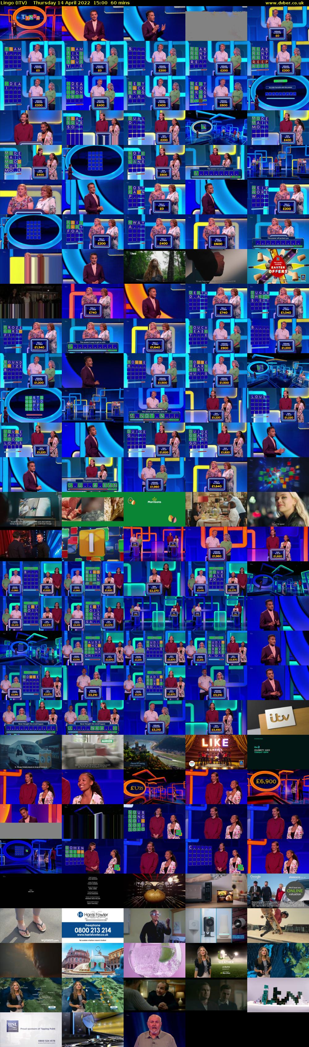 Lingo (ITV) Thursday 14 April 2022 15:00 - 16:00