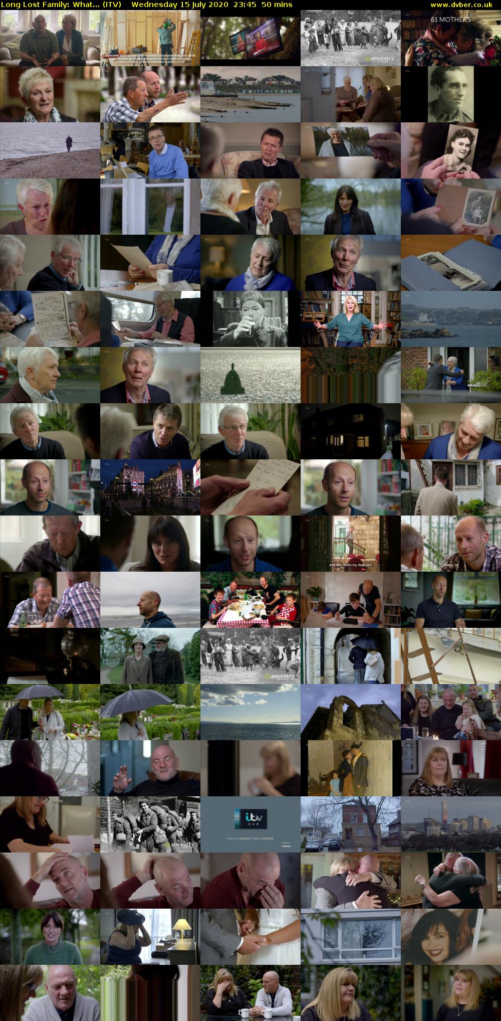 Long Lost Family: What... (ITV) Wednesday 15 July 2020 23:45 - 00:35