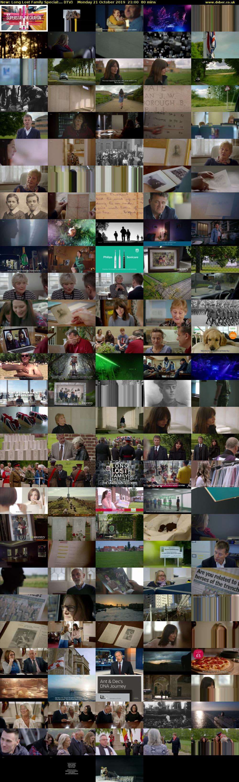Long Lost Family Special:... (ITV) Monday 21 October 2019 21:00 - 22:20