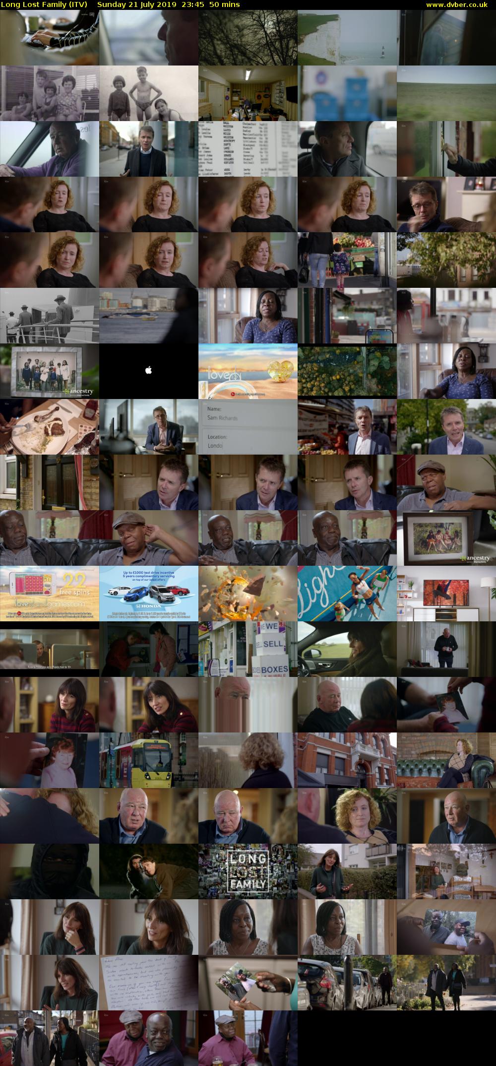 Long Lost Family (ITV) Sunday 21 July 2019 23:45 - 00:35