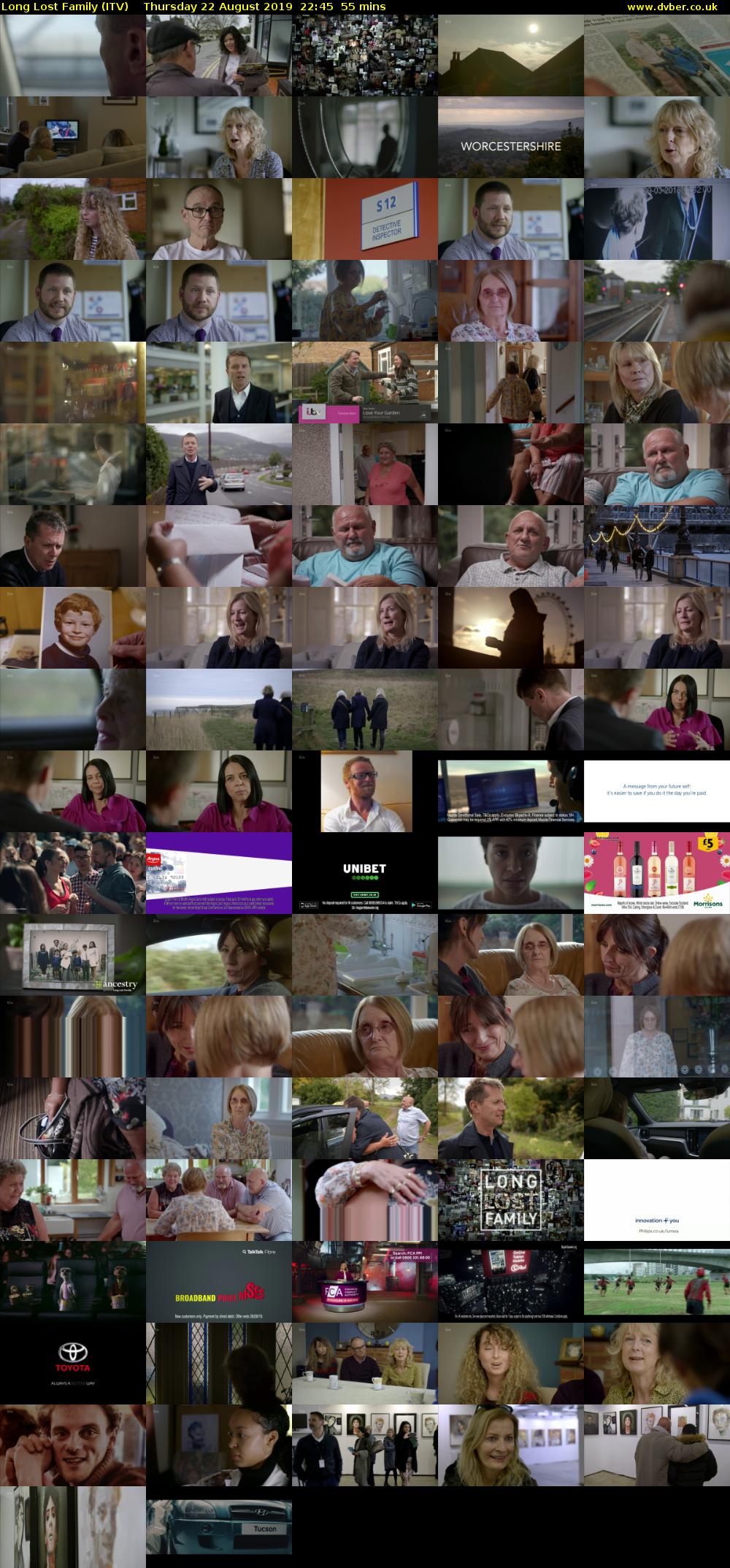 Long Lost Family (ITV) Thursday 22 August 2019 22:45 - 23:40