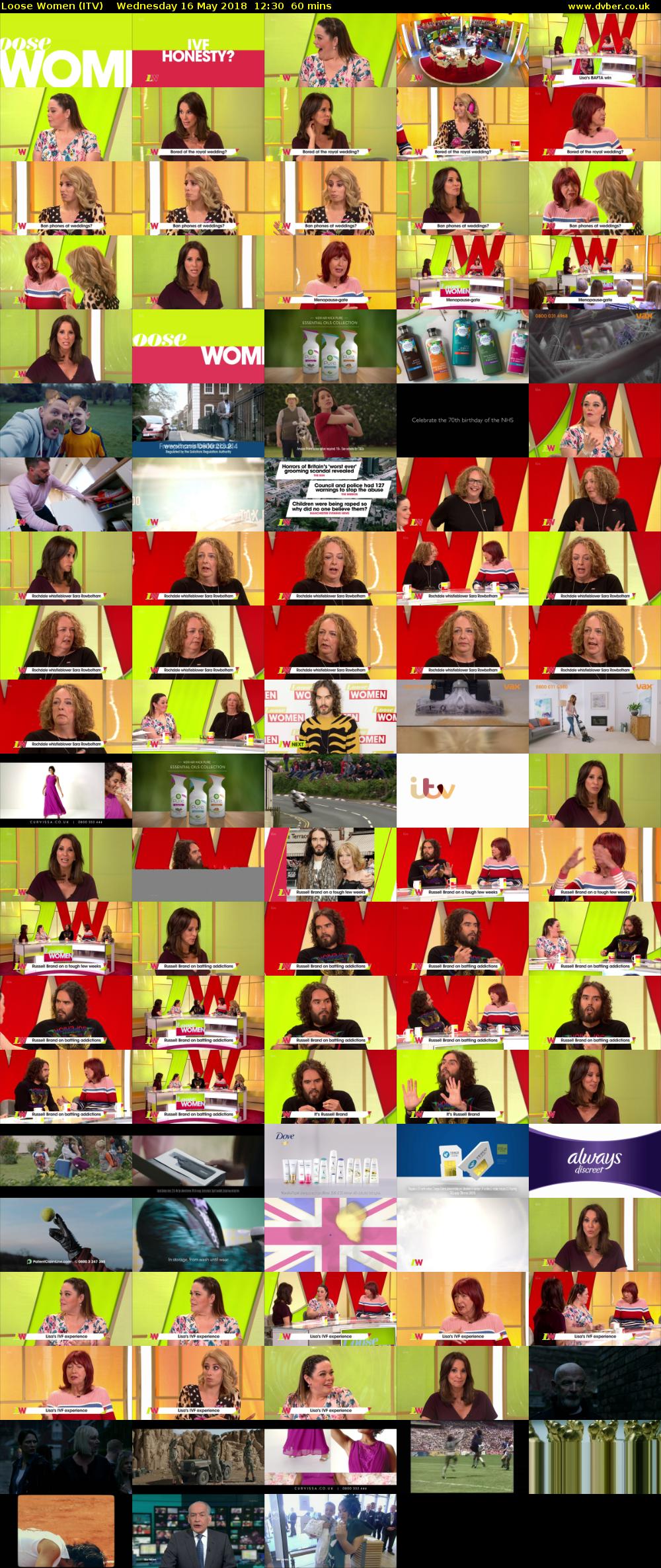 Loose Women (ITV) Wednesday 16 May 2018 12:30 - 13:30