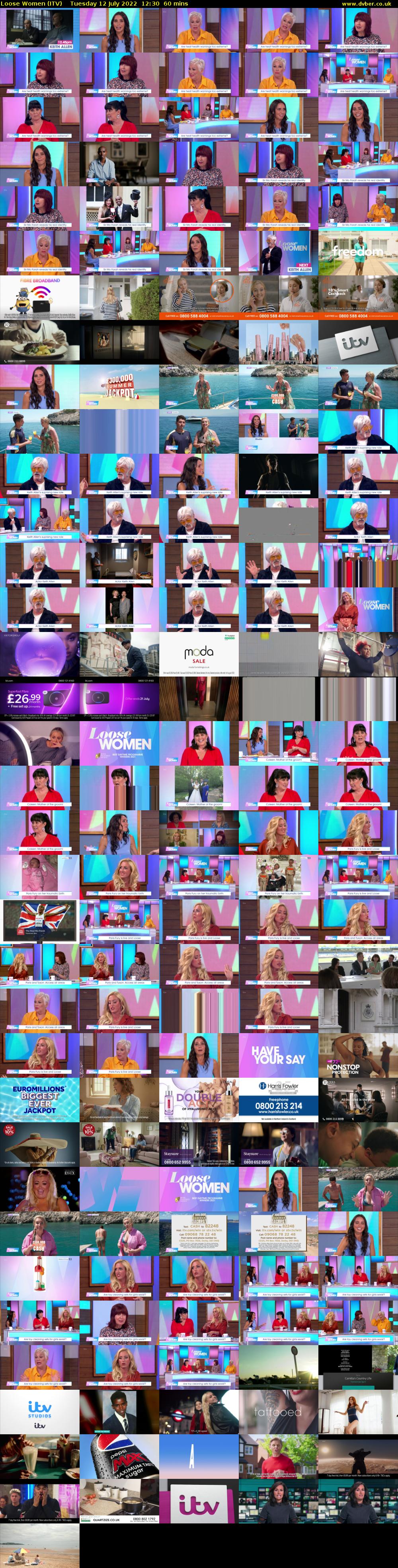 Loose Women (ITV) Tuesday 12 July 2022 12:30 - 13:30