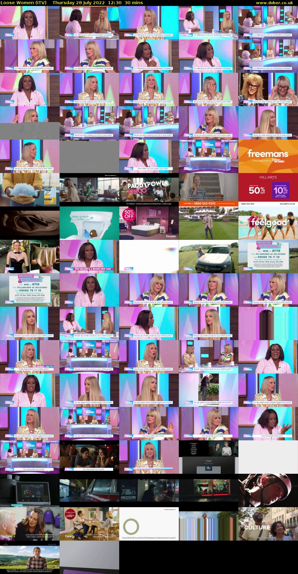 Loose Women (ITV) Thursday 28 July 2022 12:30 - 13:00