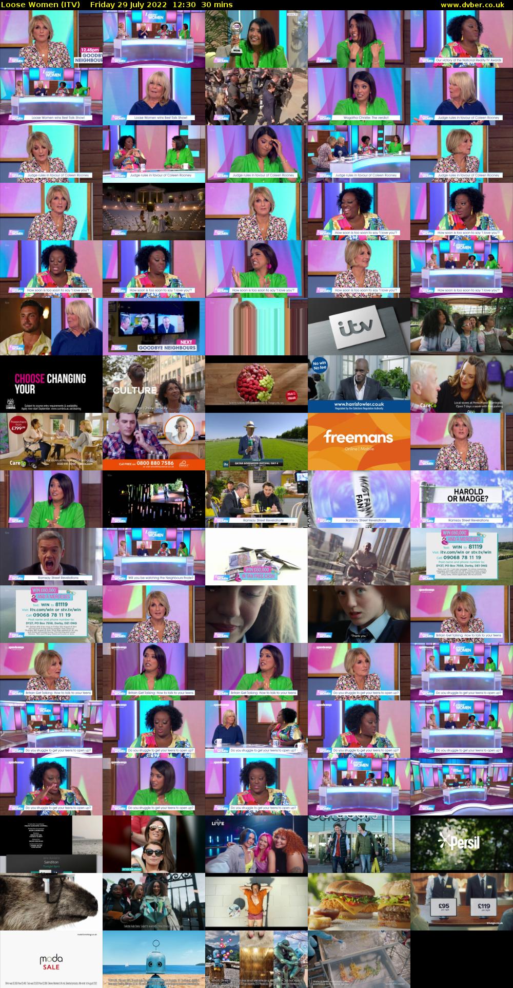 Loose Women (ITV) Friday 29 July 2022 12:30 - 13:00