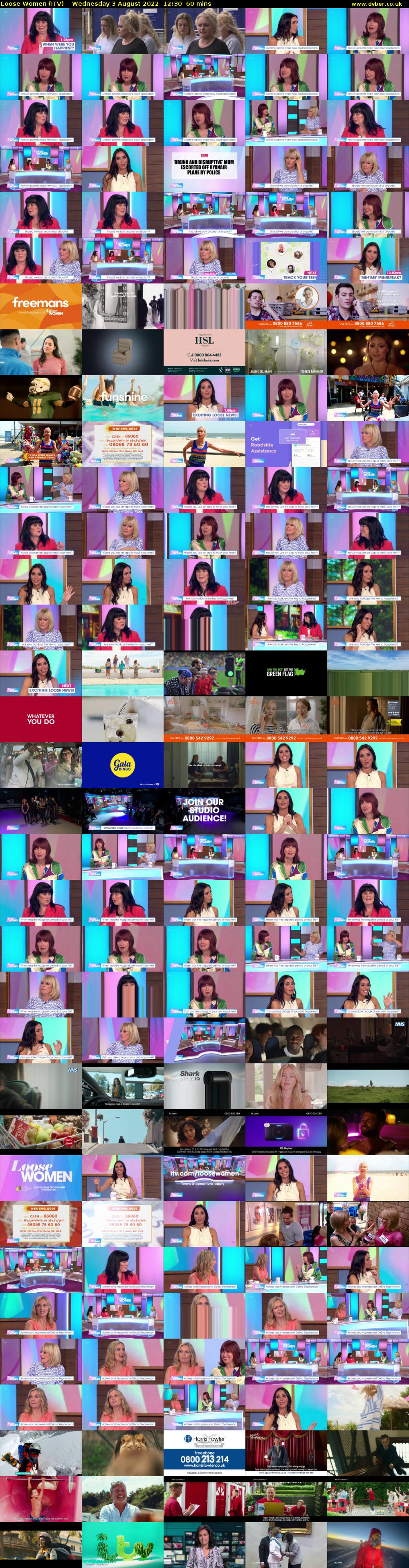Loose Women (ITV) Wednesday 3 August 2022 12:30 - 13:30