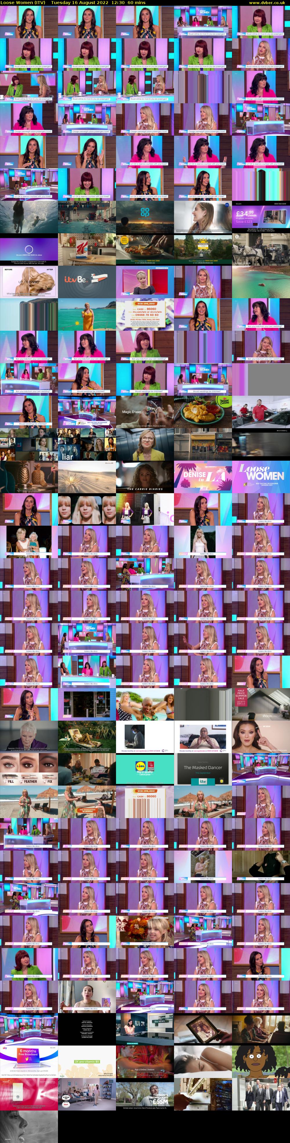 Loose Women (ITV) Tuesday 16 August 2022 12:30 - 13:30